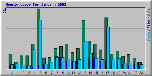 Hourly usage for January 2002